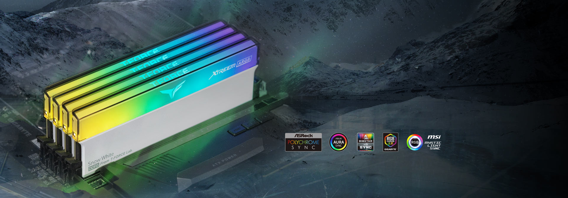 Aurora Effect in Snowy Landscape Creates Multi-layered Soft Lighting