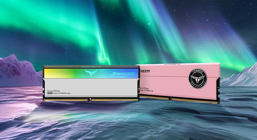 TEAMGROUP T-FORCE XTREEM Desktop Memory New Stylish Colors in White and Pink Define Unique Overclocking Fashion